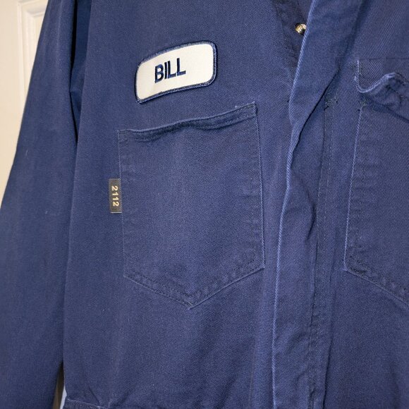 VTG Aramark Mens 50r Blue Mechanic Workwear 1PC Coveralls "Bill" - Picture 4 of 8